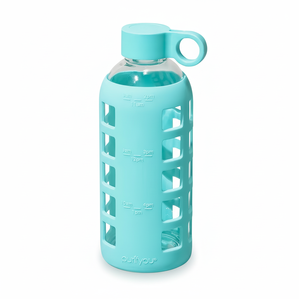 Protective Silicone Glass Water Bottle -purifyou