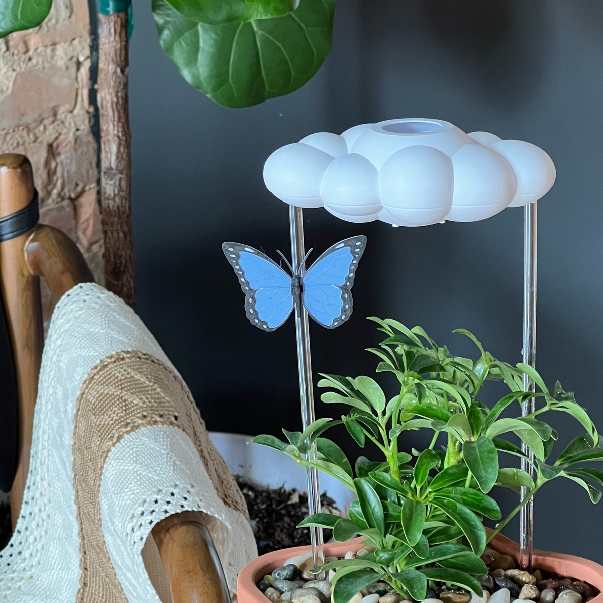 Original Dripping Rain Cloud with Blue Butterfly Charm