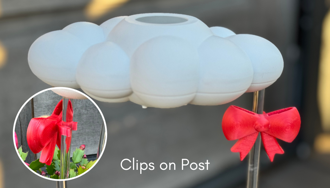 Stormy Dripping Rain Cloud with Bow Charm