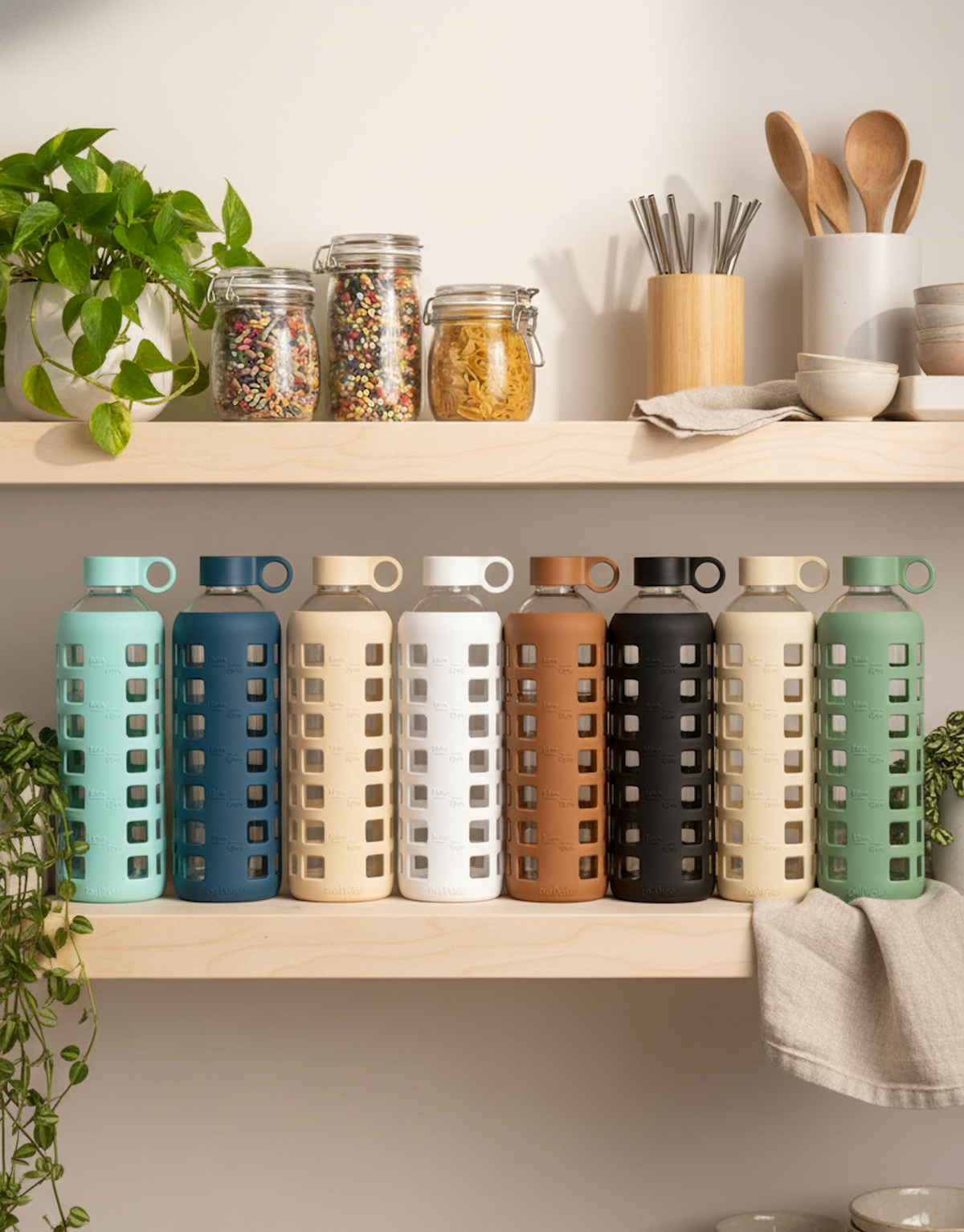 Protective Silicone Glass Water Bottle -purifyou