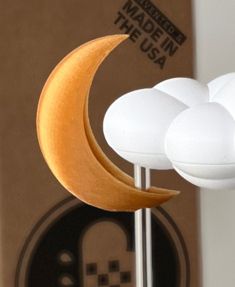 Stormy Dripping Rain Cloud with Moon Charm