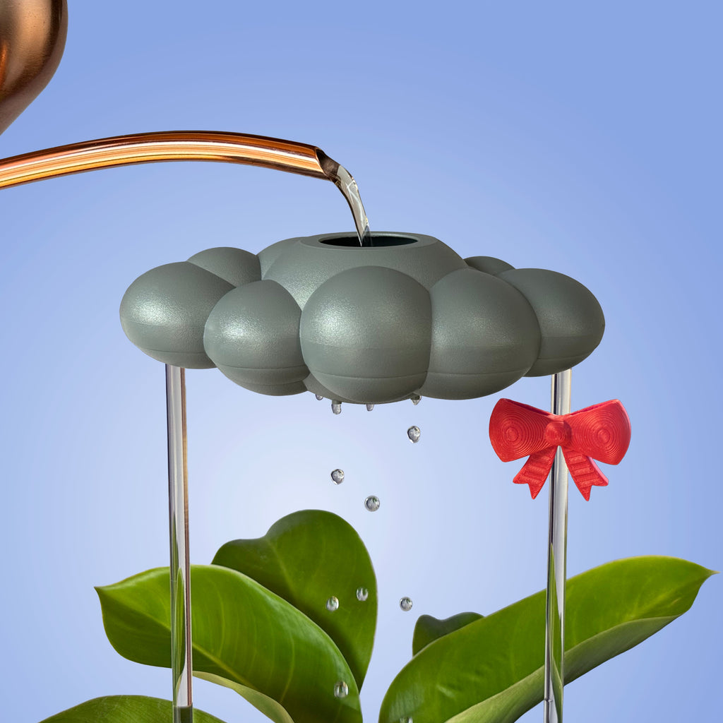 Stormy Dripping Rain Cloud with Bow Charm