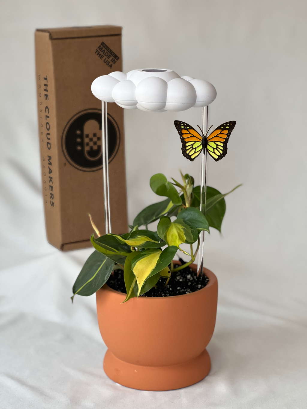 Original Dripping Rain Cloud with Orange Butterfly Charm