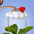 Original Dripping Rain Cloud with Red Heart and Rainbow Charms