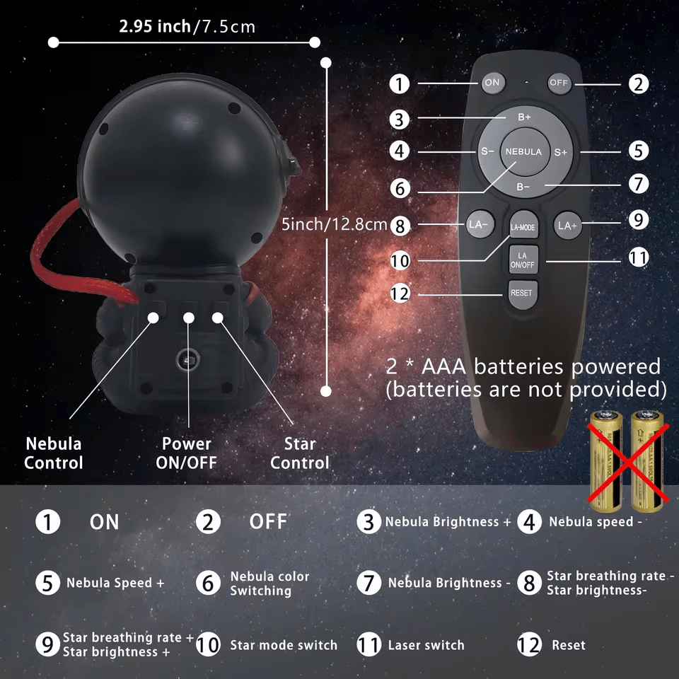 Astronaut Galaxy Star Projector | LED Night Light
