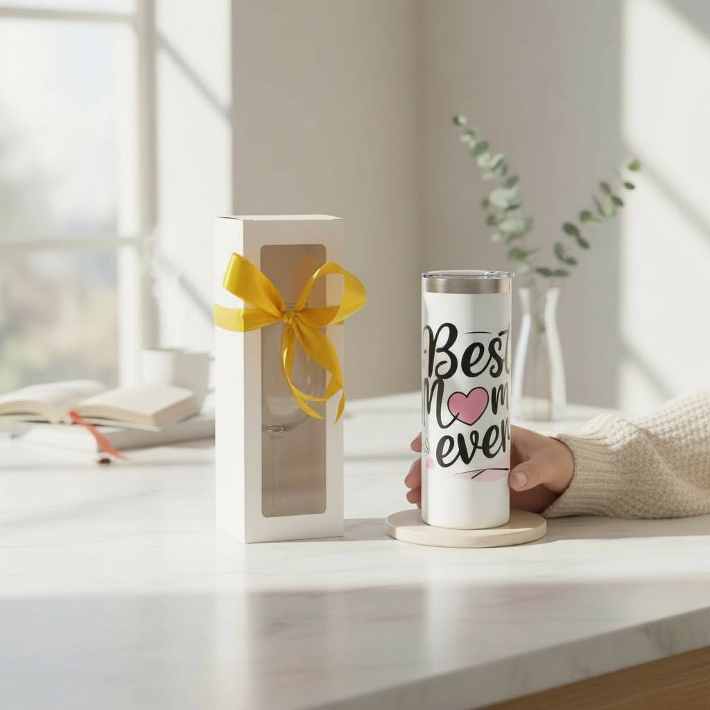 Best Mom Ever White Skinny Tumbler - Gift for Mom Birthday Mothers Day