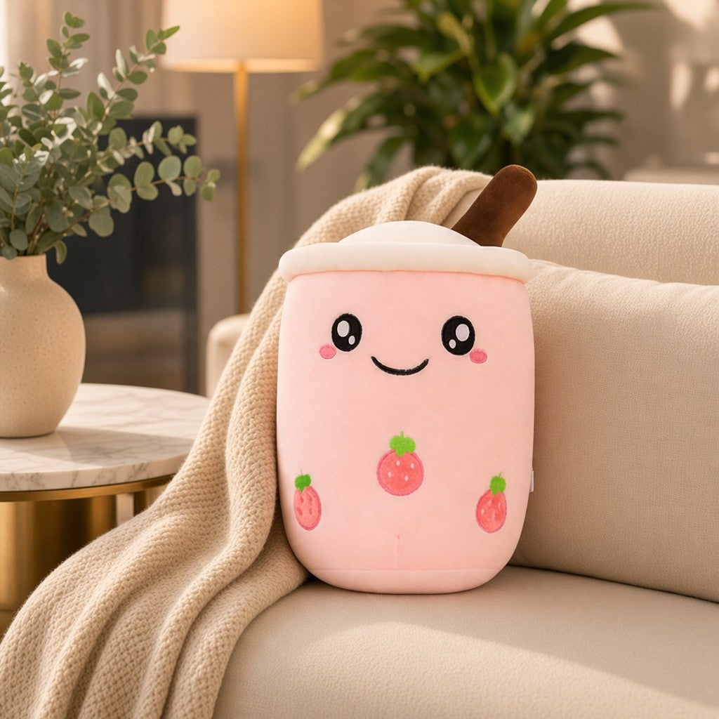 Pink Boba Plush – 50 cm Bubble Tea Stuffed Animal