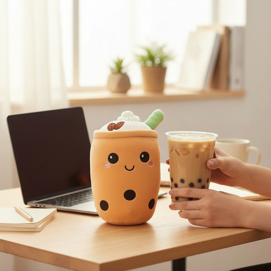 Boba Tea Plush – Kawaii Bubble Tea Stuffed Animal