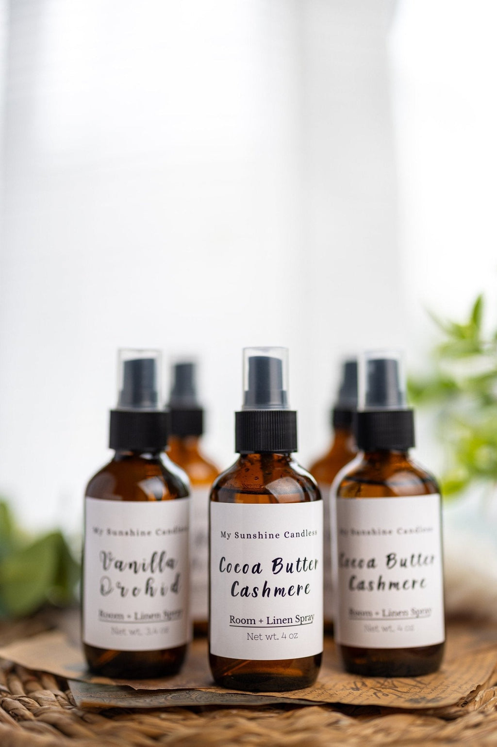 4oz Room Spray – Glass Amber Bottle – Fabric & Room Freshener Set – Seasonal Scents Gift