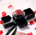 Elegant Red & Black Rose Flower Gift Box | Perfect for Mother's Day & Valentine's