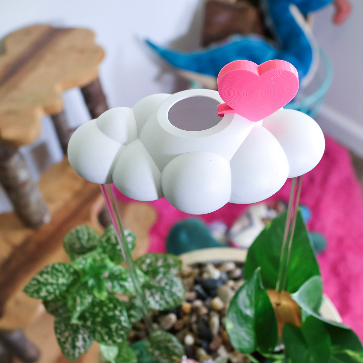 Original Dripping Rain Cloud with Pink Heart Charm