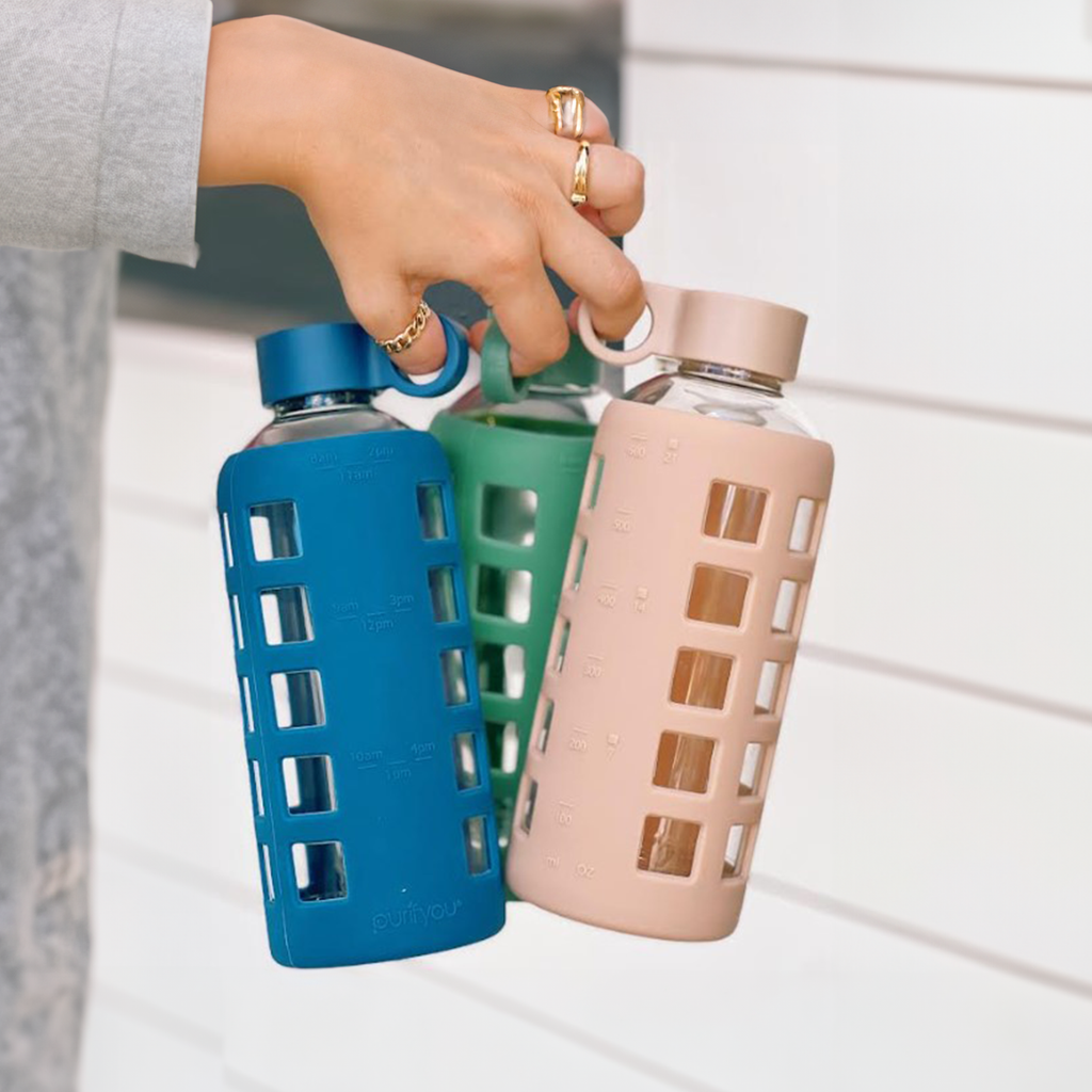 Protective Silicone Glass Water Bottle -purifyou