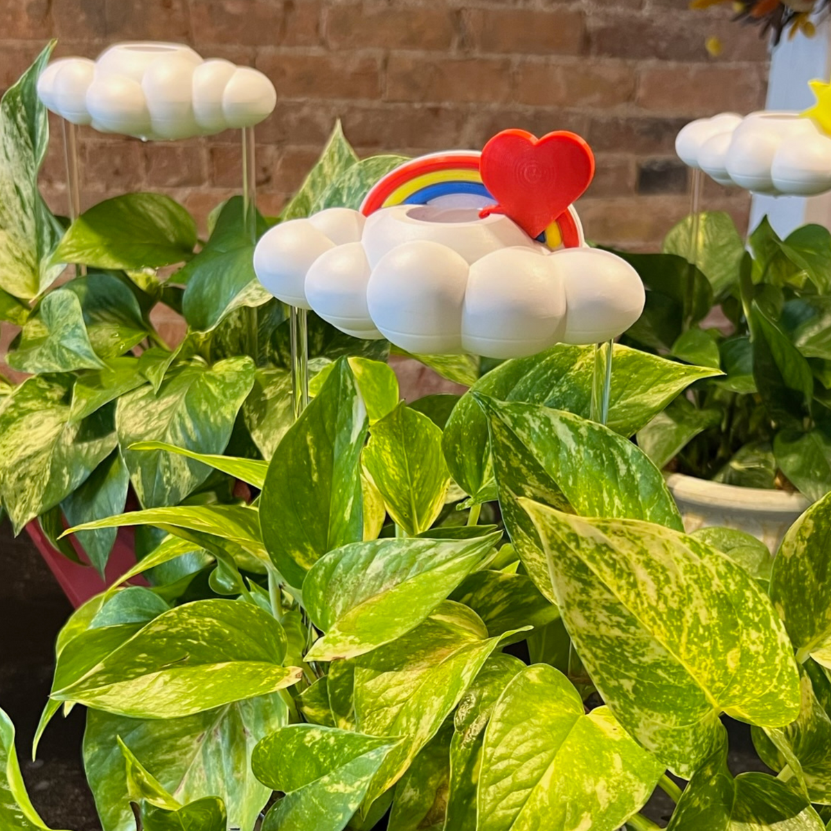 Original Dripping Rain Cloud with Red Heart and Rainbow Charms