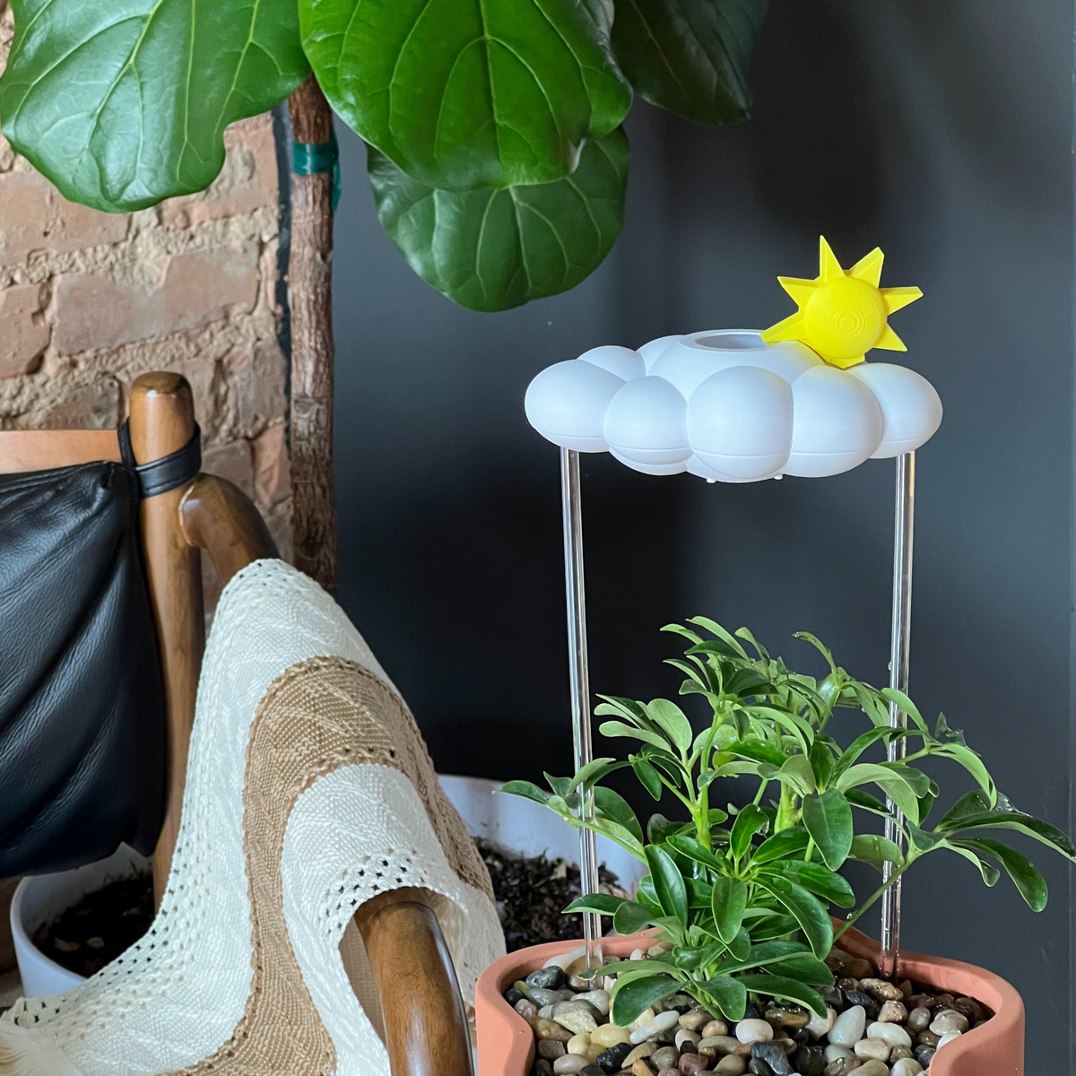 Original Dripping Rain Cloud with Sun Charm