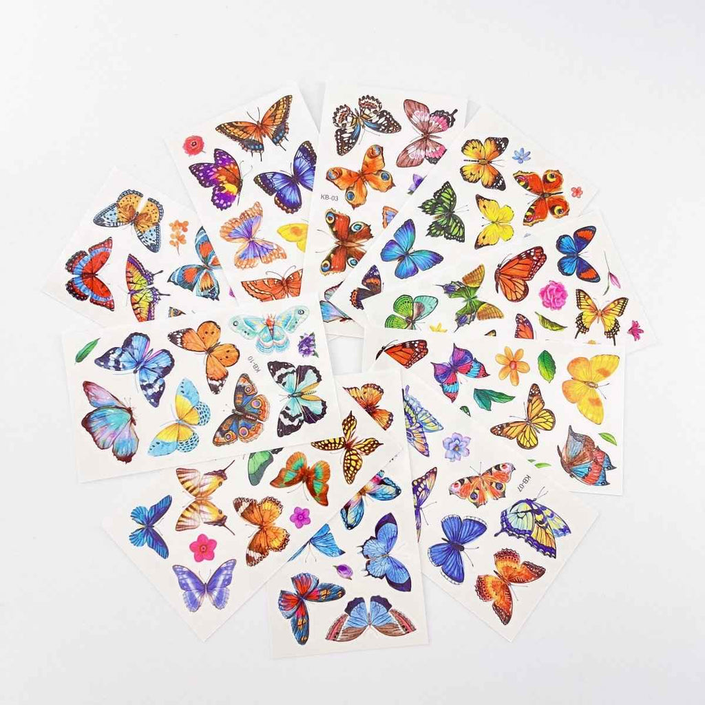 Waterproof Butterfly Tattoos – 10 Sheets for Parties and Events